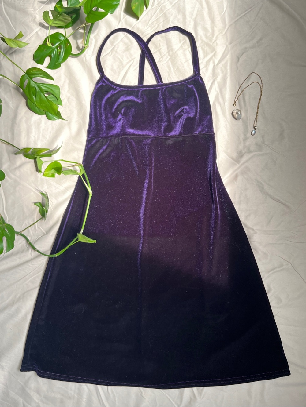 Vintage whimsigoth Purple Velvet Mini Dress | practical magic the craft